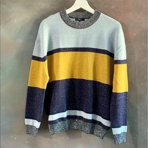 FRNCH Colorblock Pullover Sweater Metallic Loose Fits Size S M from Nordstrom